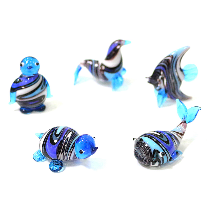 Marine Aquarium Orp - 무라노 유리 해양 동물 미니 입상