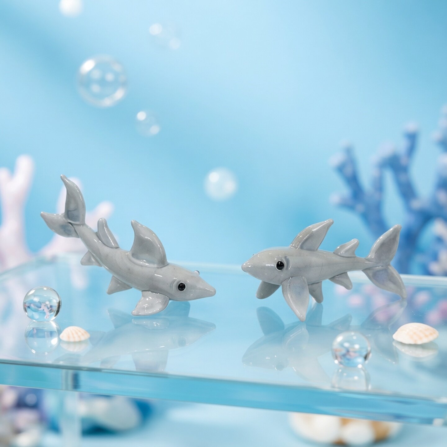 수제 미니 유리 상어 피규어 귀여운 작은 해양 동물 조 - Marine Aquarium Orp 리뷰 및 가격