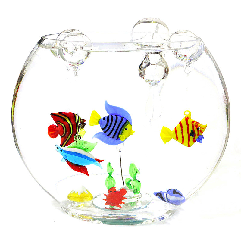 새로운 부동 유리 거품 물고기 미니어처 인형 펜던트 수 - Marine Aquarium Orp 리뷰 및 가격