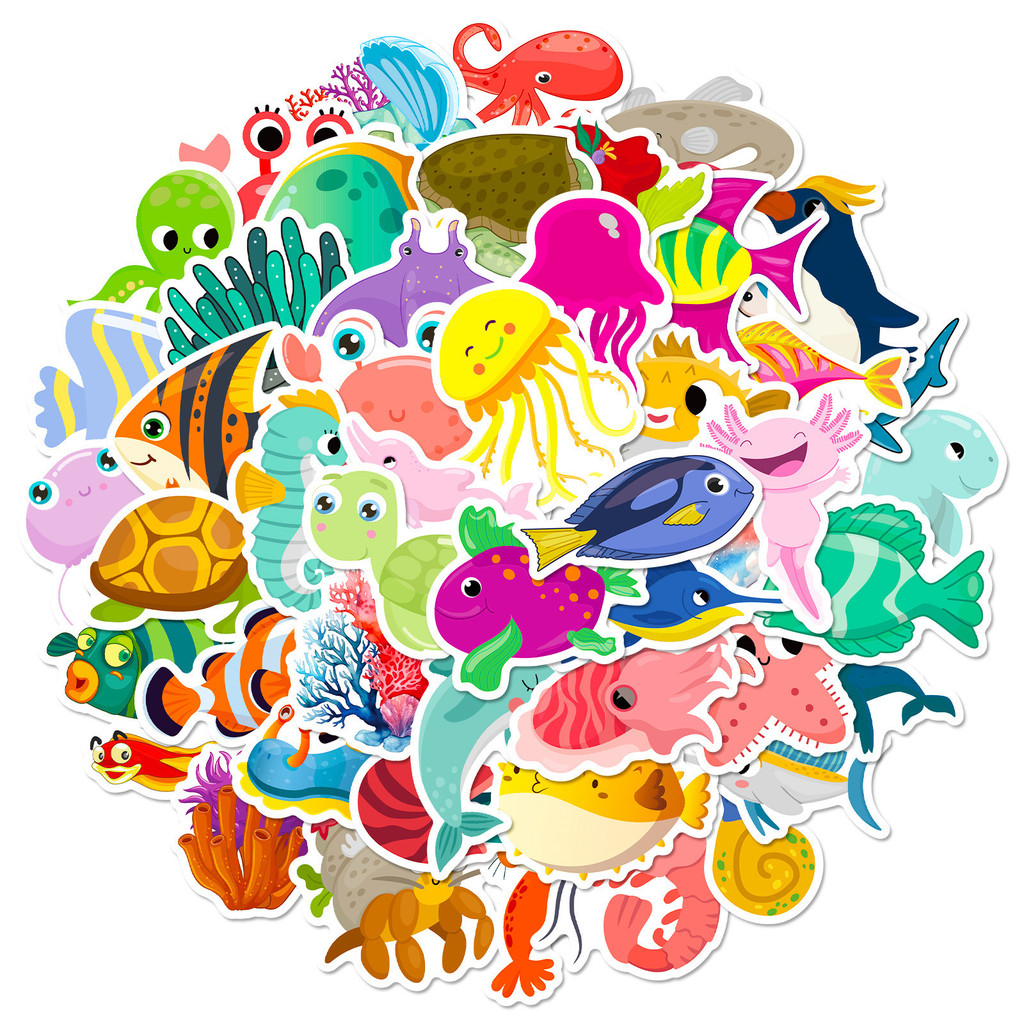 50개 해양 생물 스티커 어린이 장난감용 돌고래 및 상 - Aquarium Marine 리뷰 및 가격