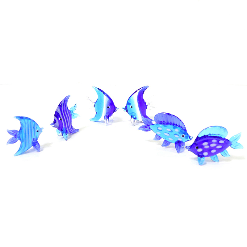 2Pcs 블루 무라노 유리 바다 물고기 미니 인형 수족 - Marine Aquarium Orp 리뷰 및 가격